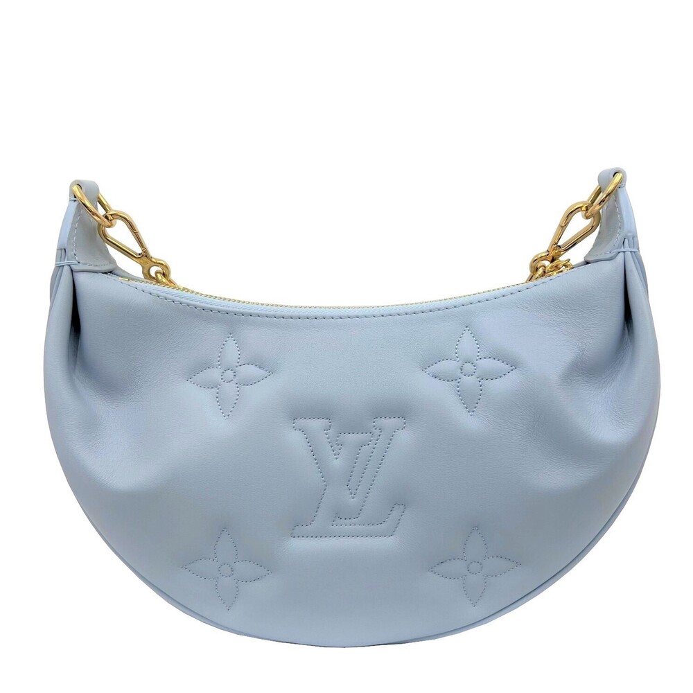 LOUIS VUITTON Over the Moon Blue Glacire Calf Crescent Hobo Shoulder Bag Clutch